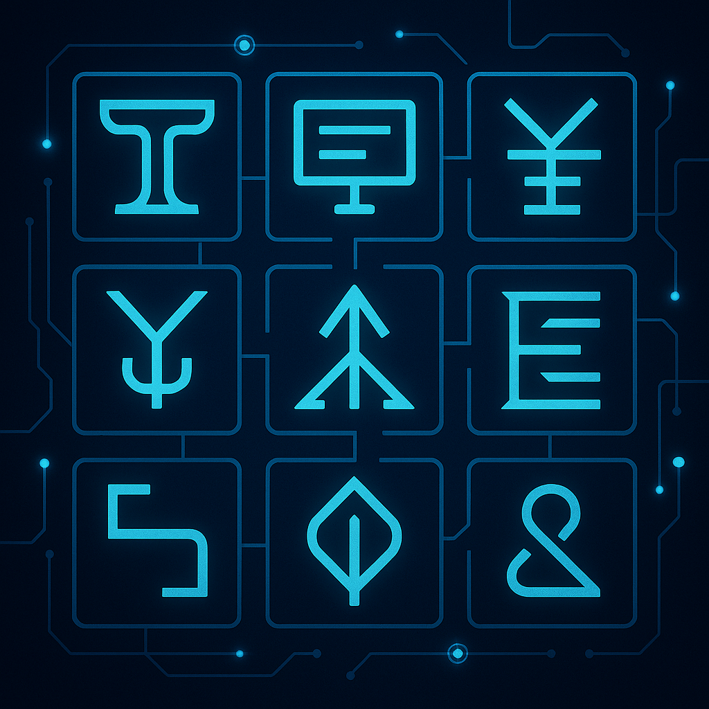 Construct glyphs mapped to execution primitives